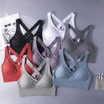 Load image into Gallery viewer, Cross Back Shockproof Sports Bra