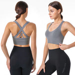 Load image into Gallery viewer, Cross Back Shockproof Sports Bra