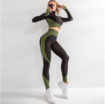 Load image into Gallery viewer, Ensemble de yoga sans coutures pour femmes - Vêtements de sport et de fitness