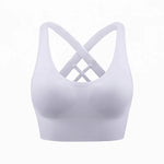 Load image into Gallery viewer, Cross Back Shockproof Sports Bra