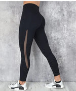 Load image into Gallery viewer, Mesh Panel Yoga Pants - 3/4 Length Style