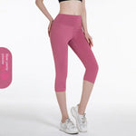 Load image into Gallery viewer, Leggings de yoga taille haute à empiècements en maille pour femmes
