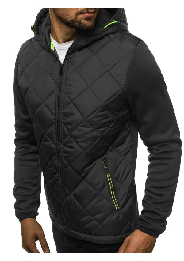 Men's Casual Color Block Zip-Up Hoodie Jacket (M-3XL)
