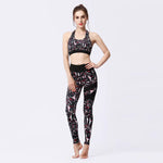 Load image into Gallery viewer, Women&#39;s Yoga Set with Printed Sports Bra and Leggings
