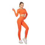 Load image into Gallery viewer, Ensemble de yoga à manches longues pour femme - Vêtements de sport grande taille

