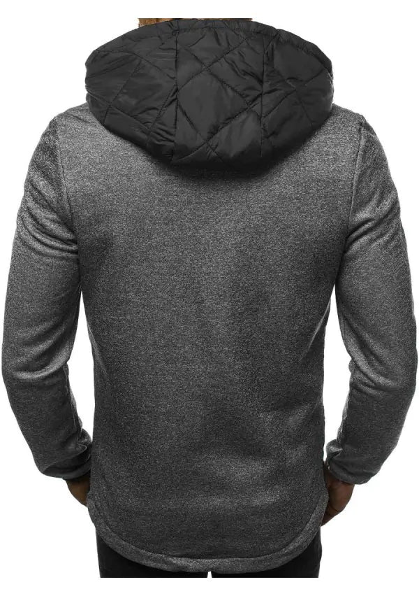 Men's Casual Color Block Zip-Up Hoodie Jacket (M-3XL)