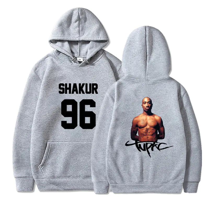 Unisex 2Pac Printed Pullover Hoodie for Men