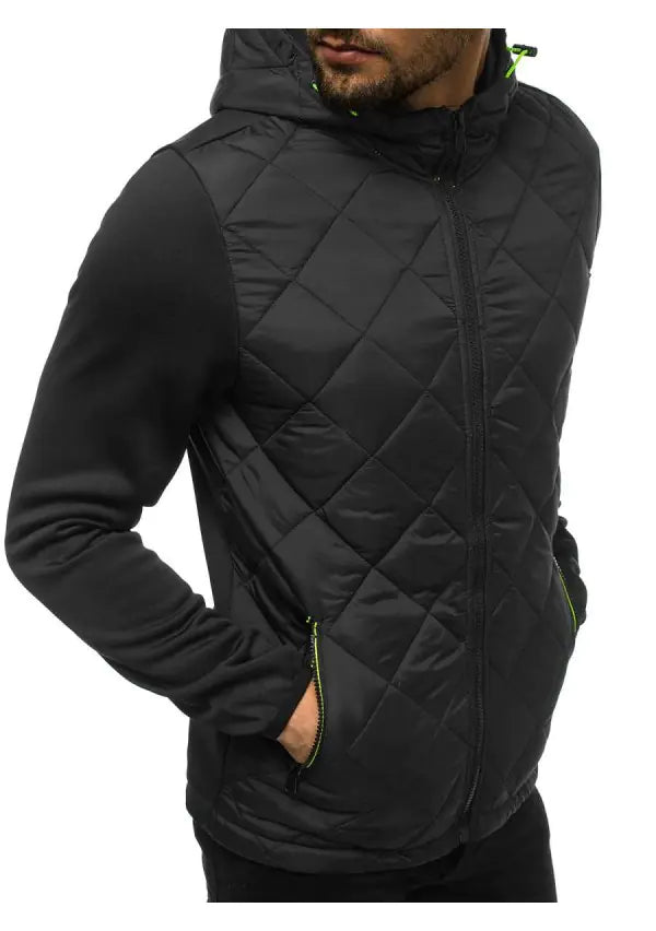 Men's Casual Color Block Zip-Up Hoodie Jacket (M-3XL)