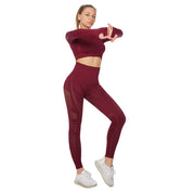 Ensemble de yoga à manches longues pour femme - Vêtements de sport grande taille