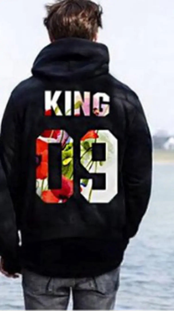 Sweats à capuche pour couple avec imprimé - QUEEN KING 09 Design