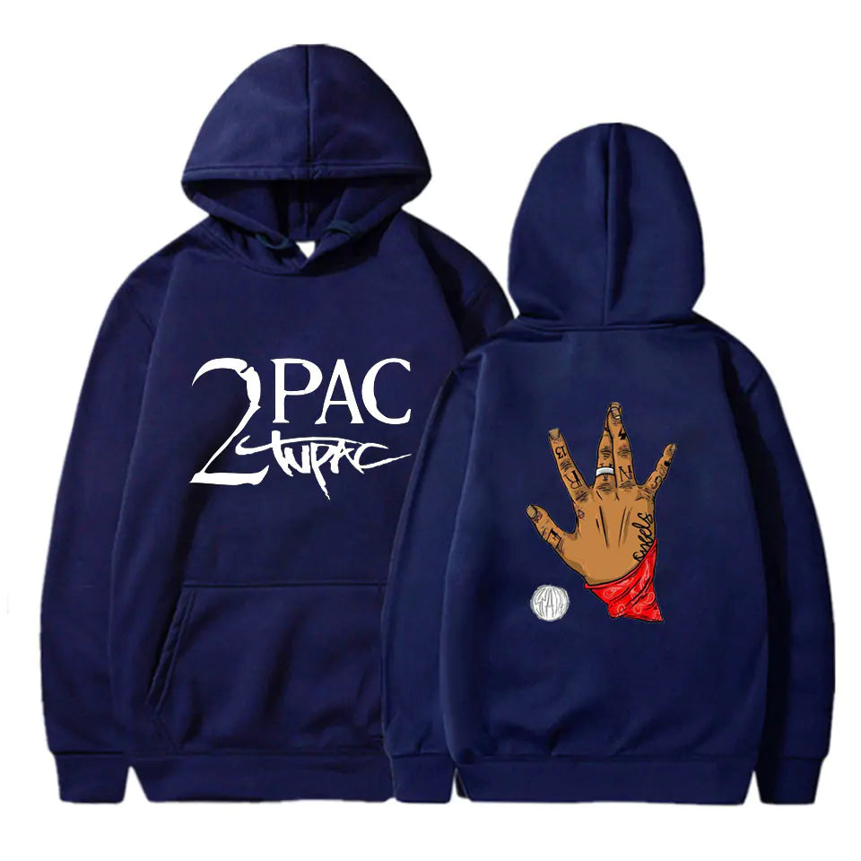 Unisex 2Pac Printed Pullover Hoodie for Men