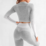 Load image into Gallery viewer, Ensemble de yoga - Vêtements de sport respirants à manches longues et sans coutures
