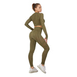 Load image into Gallery viewer, Ensemble de yoga à manches longues pour femme - Vêtements de sport grande taille
