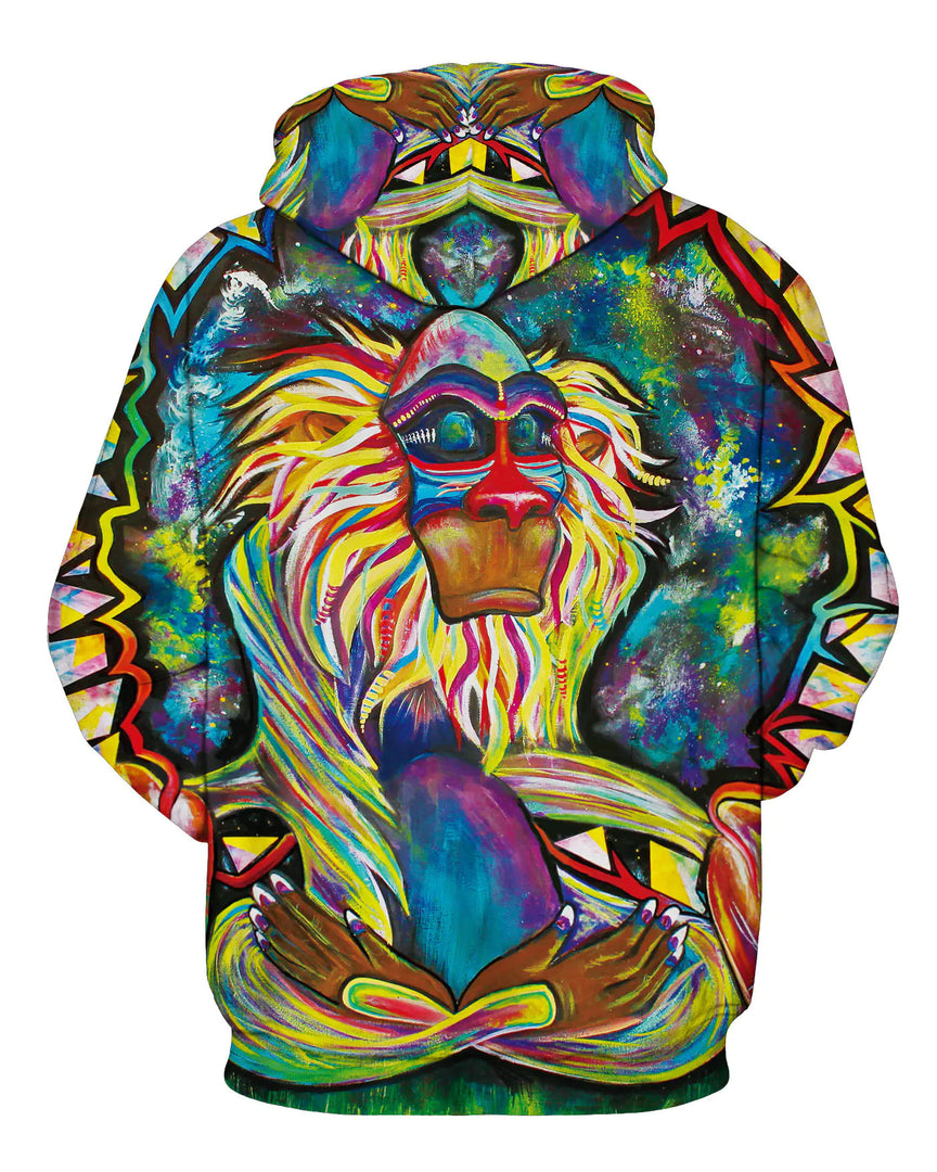 Digital Print Monkey Oil Painting Loose Hoodie for All