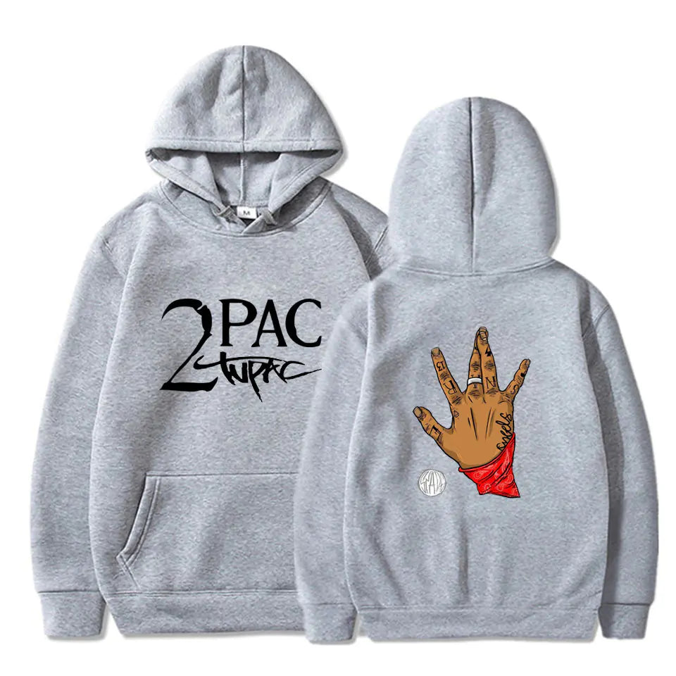 Unisex 2Pac Printed Pullover Hoodie for Men