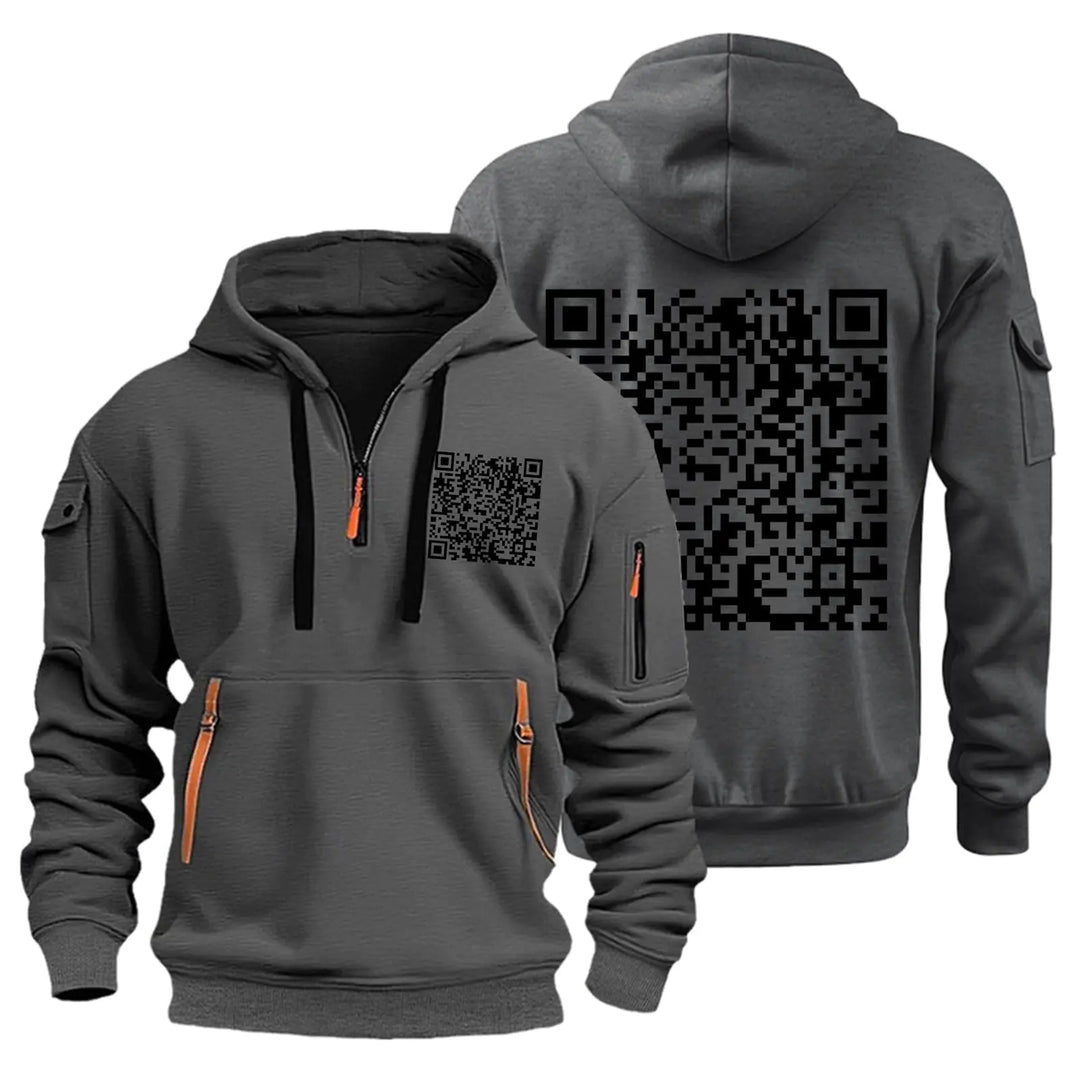 Funny QR Code Sweatshirt for Men – Scan Me Hoodie, Christmas Gift
