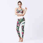 Load image into Gallery viewer, Women&#39;s Yoga Set with Printed Sports Bra and Leggings
