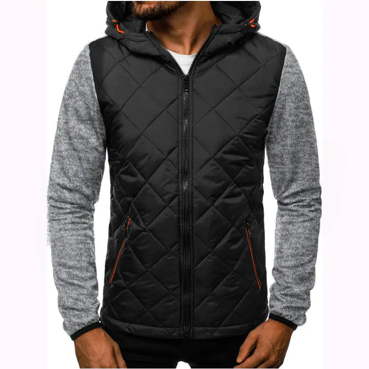Men's Casual Color Block Zip-Up Hoodie Jacket (M-3XL)
