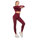 Load image into Gallery viewer, Ensemble de yoga à manches longues pour femme - Vêtements de sport grande taille
