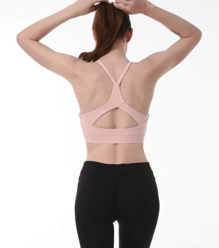 Women's Yoga Sports Bra with Cross Back Design