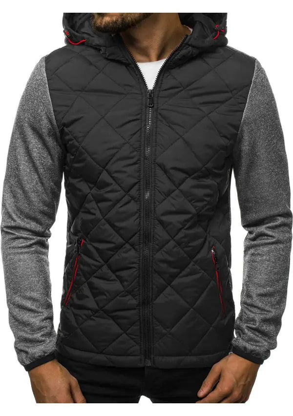 Men's Casual Color Block Zip-Up Hoodie Jacket (M-3XL)