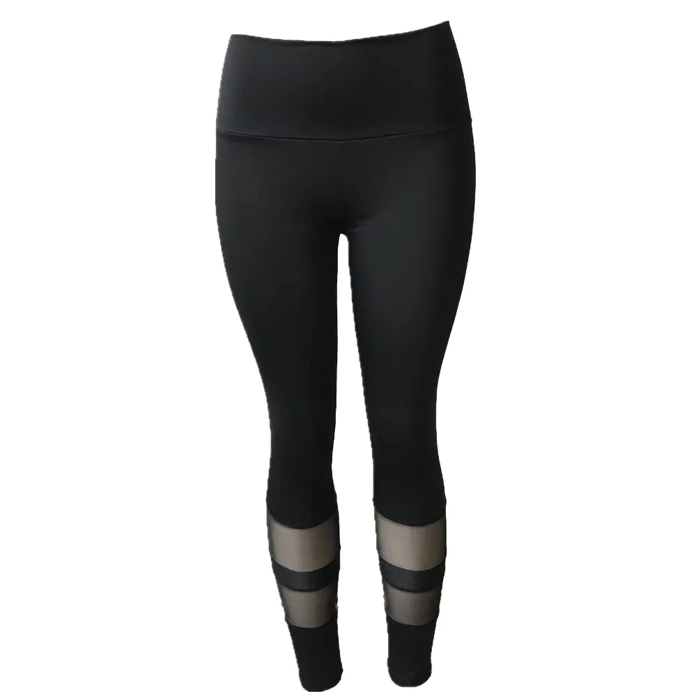Legging Yoga Pants with Mesh Panel and Ankle Design