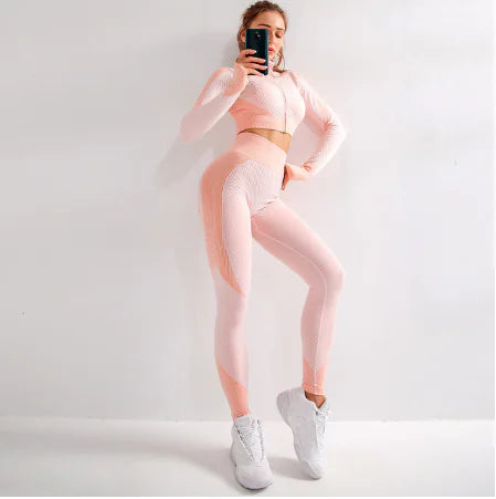 Ensemble de yoga sans coutures pour femmes - Vêtements de sport et de fitness