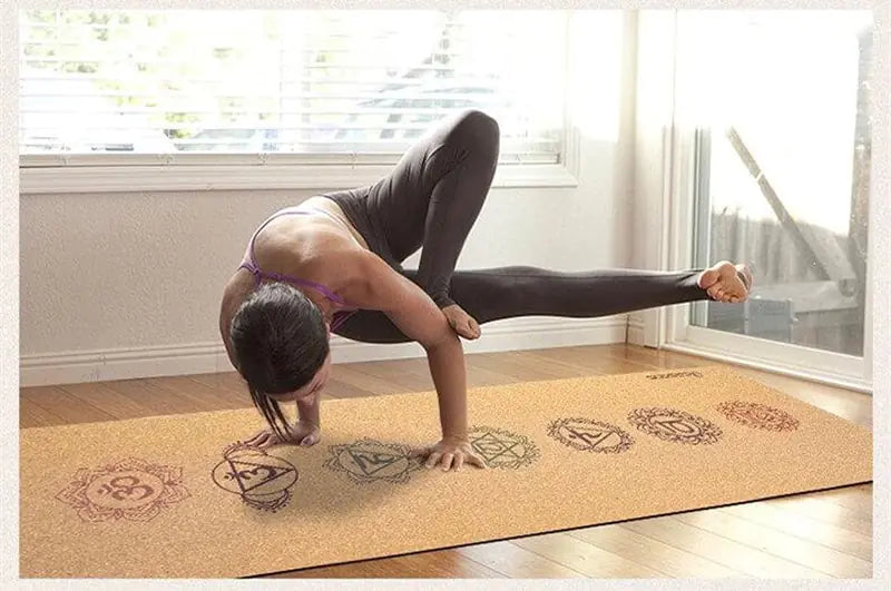 Tapis de yoga en caoutchouc naturel TPE avec matériau en liège
