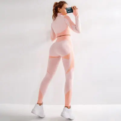 Ensemble de yoga sans coutures pour femmes - Vêtements de sport et de fitness