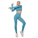 Load image into Gallery viewer, Ensemble de yoga à manches longues pour femme - Vêtements de sport grande taille
