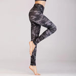Load image into Gallery viewer, Pantalon de yoga taille haute camouflage pour vêtements de sport
