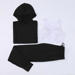 Load image into Gallery viewer, Ensemble de vêtements de sport 3 pièces pour femmes, pour le yoga et la course à pied
