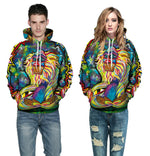 Load image into Gallery viewer, Digital Print Monkey Oil Painting Loose Hoodie for All

