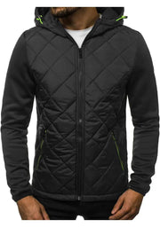 Veste à capuche zippée décontractée à blocs de couleurs pour homme (M-3XL)