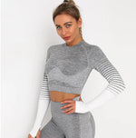Load image into Gallery viewer, Ensemble de yoga - Vêtements de sport respirants à manches longues et sans coutures

